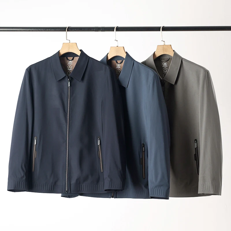 

Busin Casual Men's Jaet Spring Autumn Seasonal Commute Sl Pring Pure Color Lapel Coat Stand Fit Faion Urban
