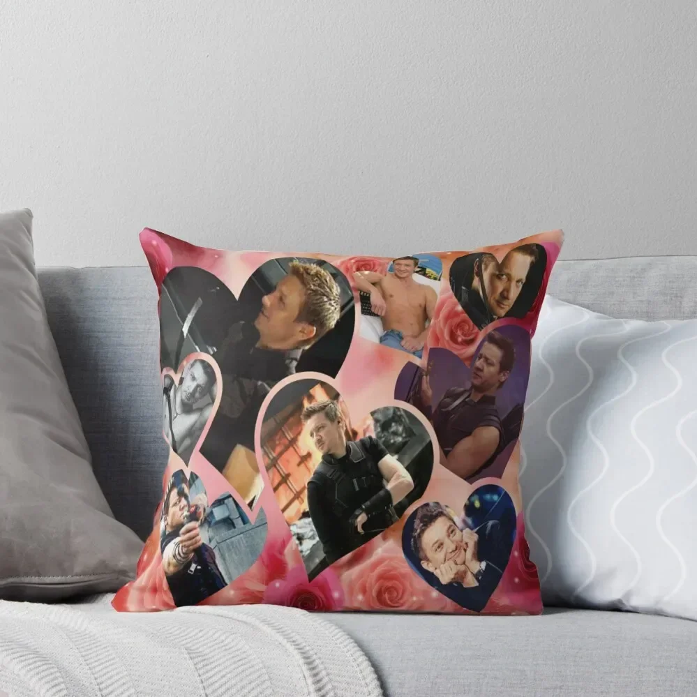 Jeremy Renner Collage 5 Throw Pillow Christmas Pillows bed pillows pillow