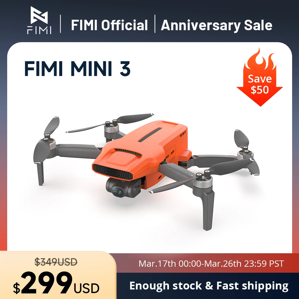 FIMI MINI 3-Drone 4K 60fps AI Super Night Video, portée de 9km, cardan 3 axes, 249g, design ultraléger, suivi intelligent, mini Pro, nouveau