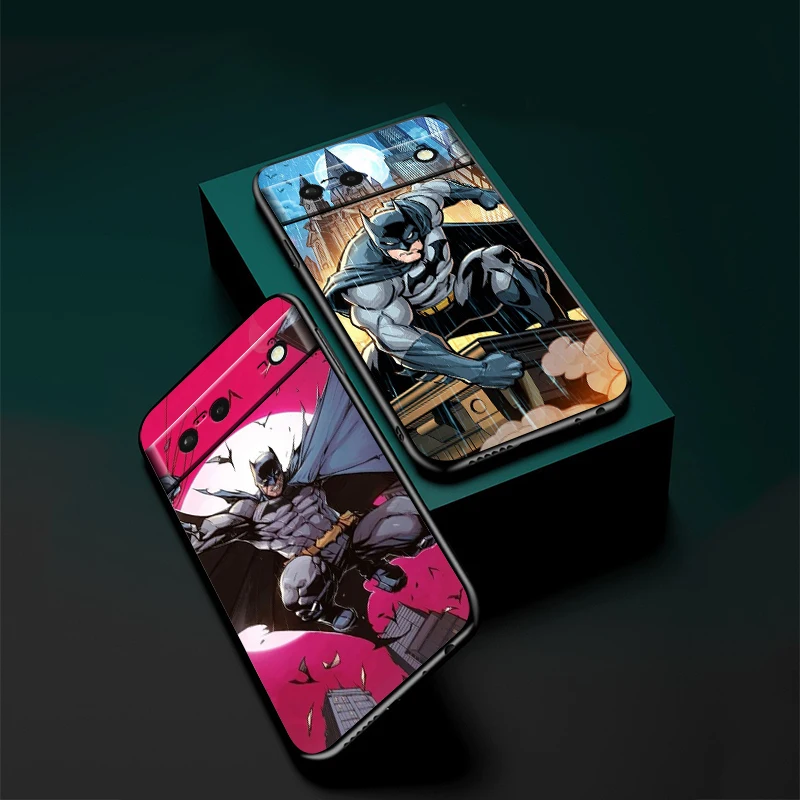 B-Batmans Cartoon Cool For Google Pixel 9 8 7A 7 6A 6 5A 5 4 4A XL 5G Black Silicon Shockproof Shell Soft Phone Case