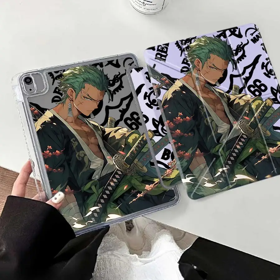 

Чехол-подставка Ones P-Piece Cool Zoro Y-Fold для планшетов iPad Air 4, 5, M3, M2, 1, 2, M4, 11 дюймов, Pro 2025, 11-го, 10-го, 9-го, 8-го, 7-го поколений