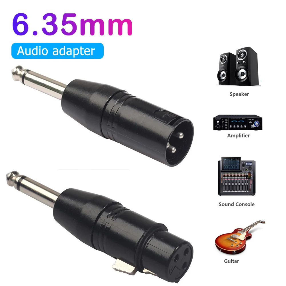 3Pin XLR Female To 6.35mm Male Mono Jack Lead Adapter Microphone 3pin XLR male to RCA Audio Plug Converter Adapter Connector