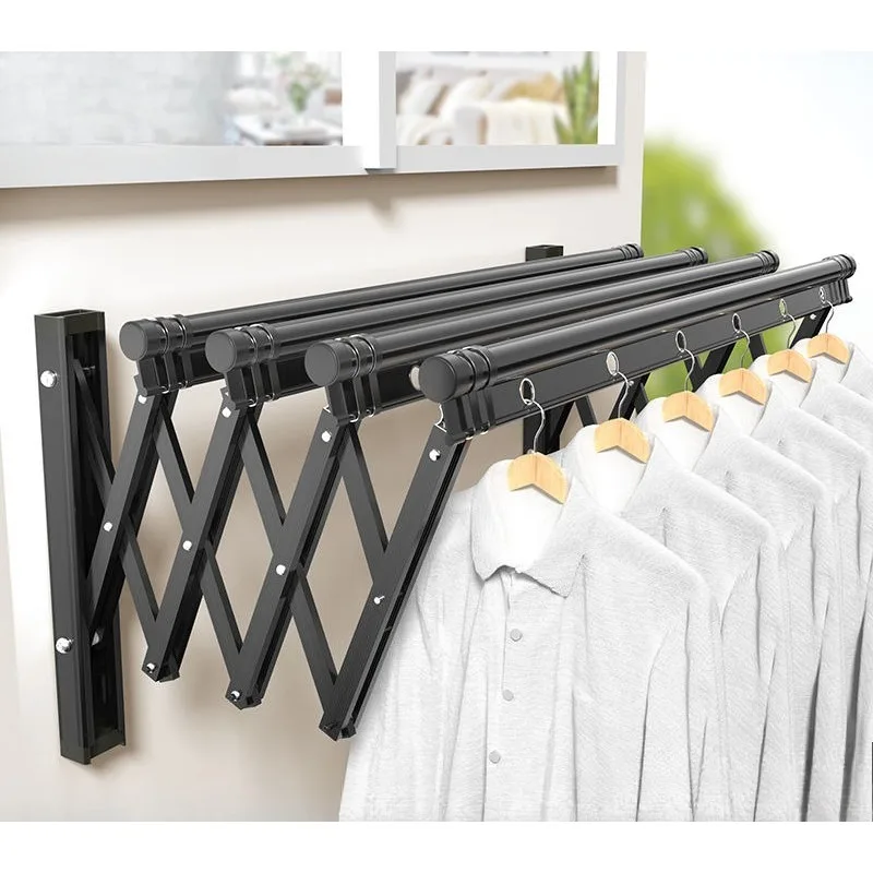 

Aluminum alloy telescopic drying rack, balcony window type push-pull folding hanger