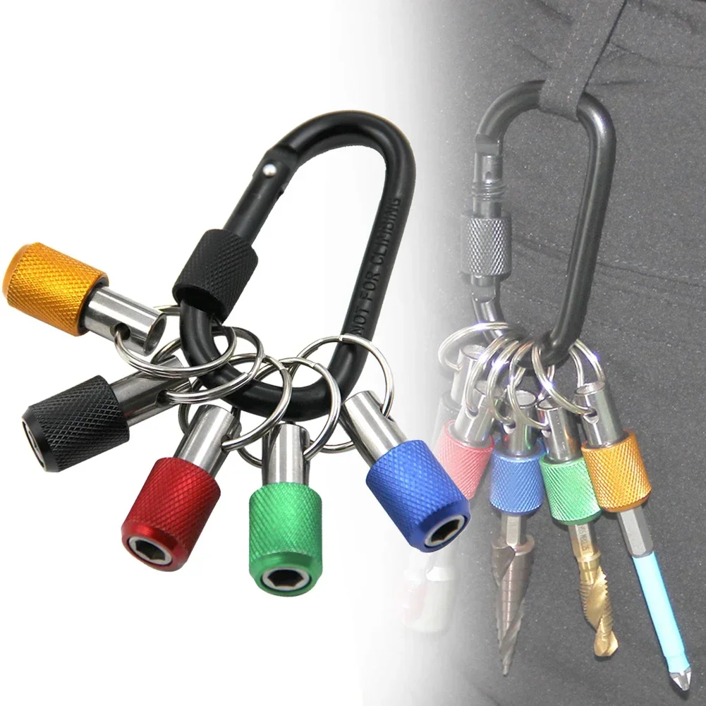 5pcs Hex Shank Screwdriver Bits Holder Extension Bar Keychain Screw Adapter Drill Change Hand-held Screwdrivers Quick Release