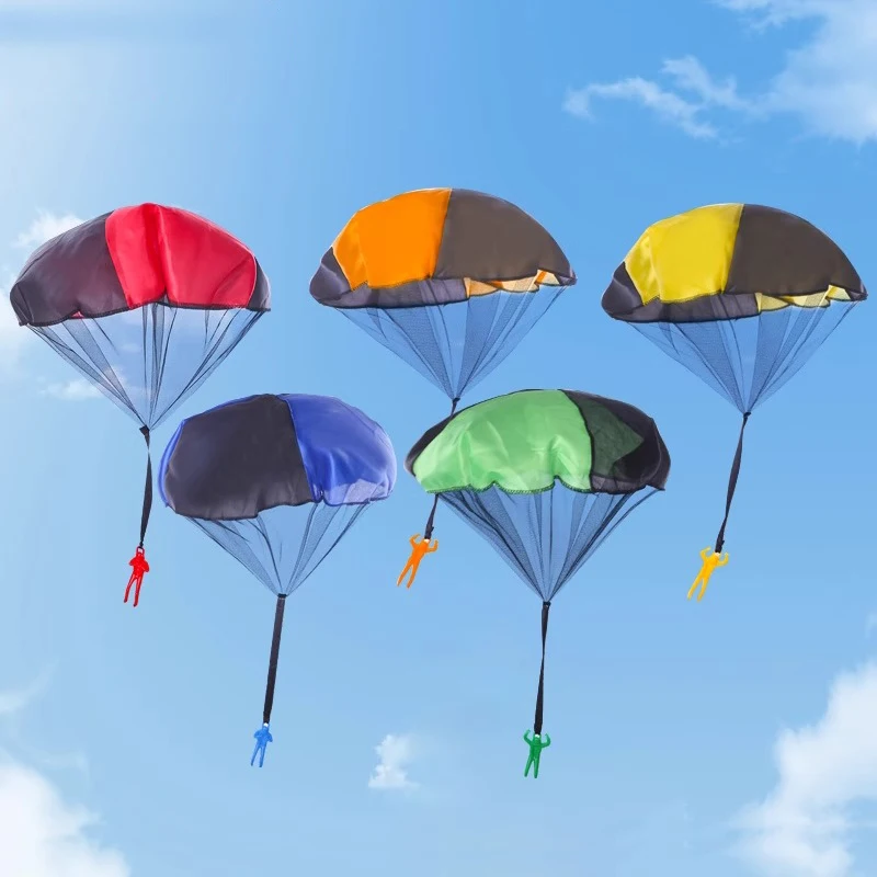 Crianças mão jogando pára-quedas brinquedo crianças pára-quedas educacional com figura soldado diversão ao ar livre esportes jogar jogo presentes tmz