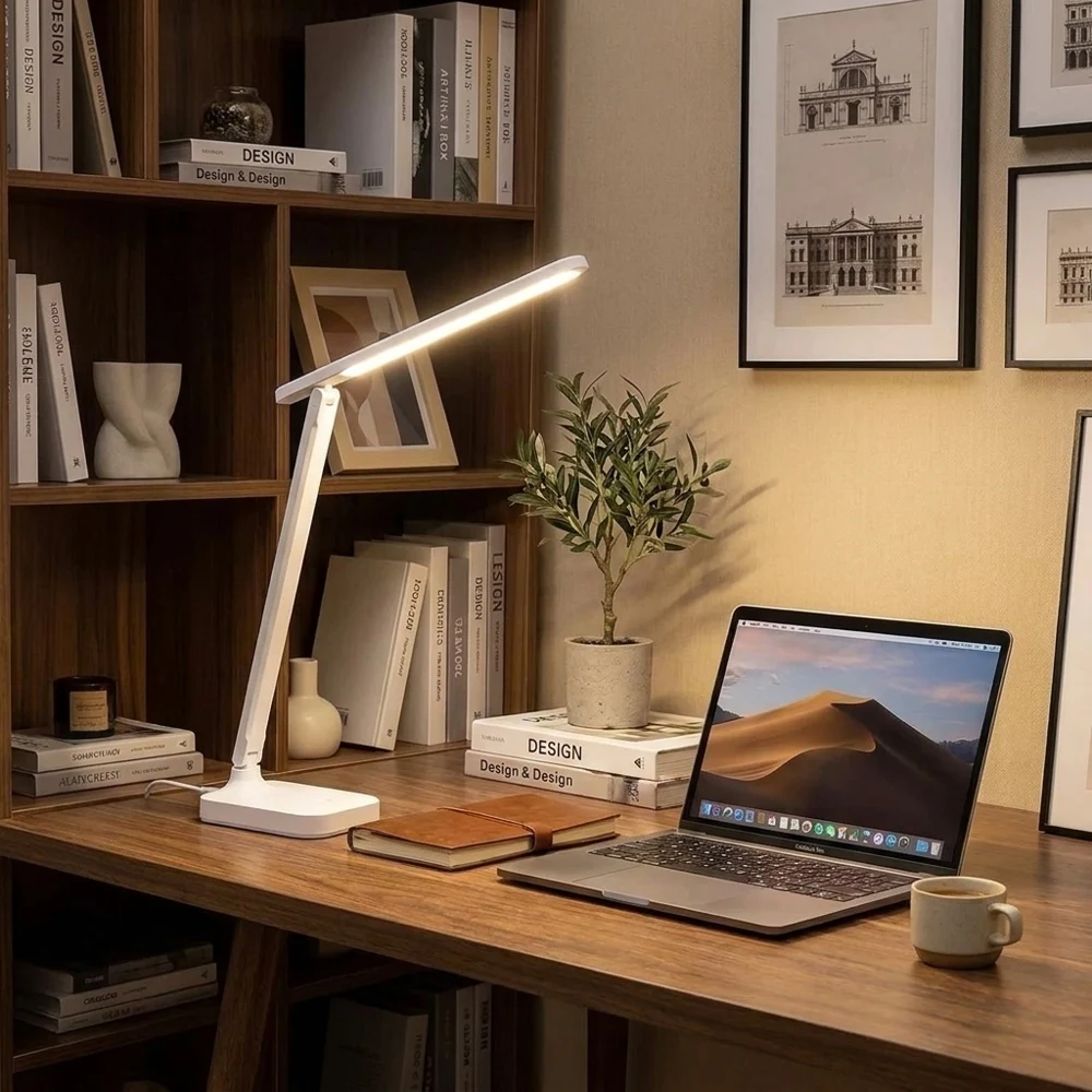 

Folding LED Desk Lamp USB Touch Control Dimmable Rechargeable Eye-Caring Light Adjustable Brightness Portable Lamp for Reading H
