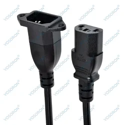 IEC C13 to C14 Panel Mount Power Cable,IEC 320 C13 Female to C14 Male PDU Power Supply Extension Cord for Monitors,Computers,Etc