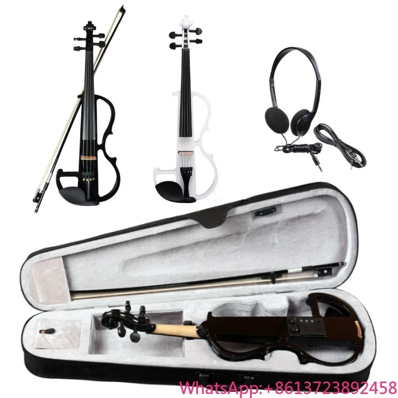 

4/4 Violin Set Professional Silent Electric Violin for Beginners Students School Learners Electric Violin Stringed Instrument