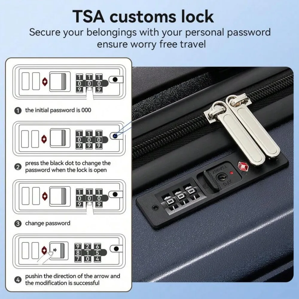 3 Piece 20 Inch Carry On Luggage Set Hard Shell Suitcase with Travel Backpack and Makeup Bag TSA Lock 360 Degree Spinner Wheels Lightweight Durable ABS PC Material Expandable Rolling Suitcase for Women Men Business Weekend Travel Fits Airline Overhead Bin view 5