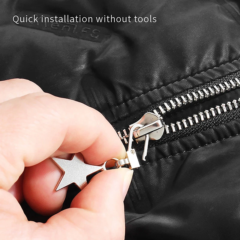 5PCS Star Shape Detachable Metal Zipper Slider Repair Kits For Bags Backpack Coat Zipper Pull Tab Sewing Zippers Puller Head