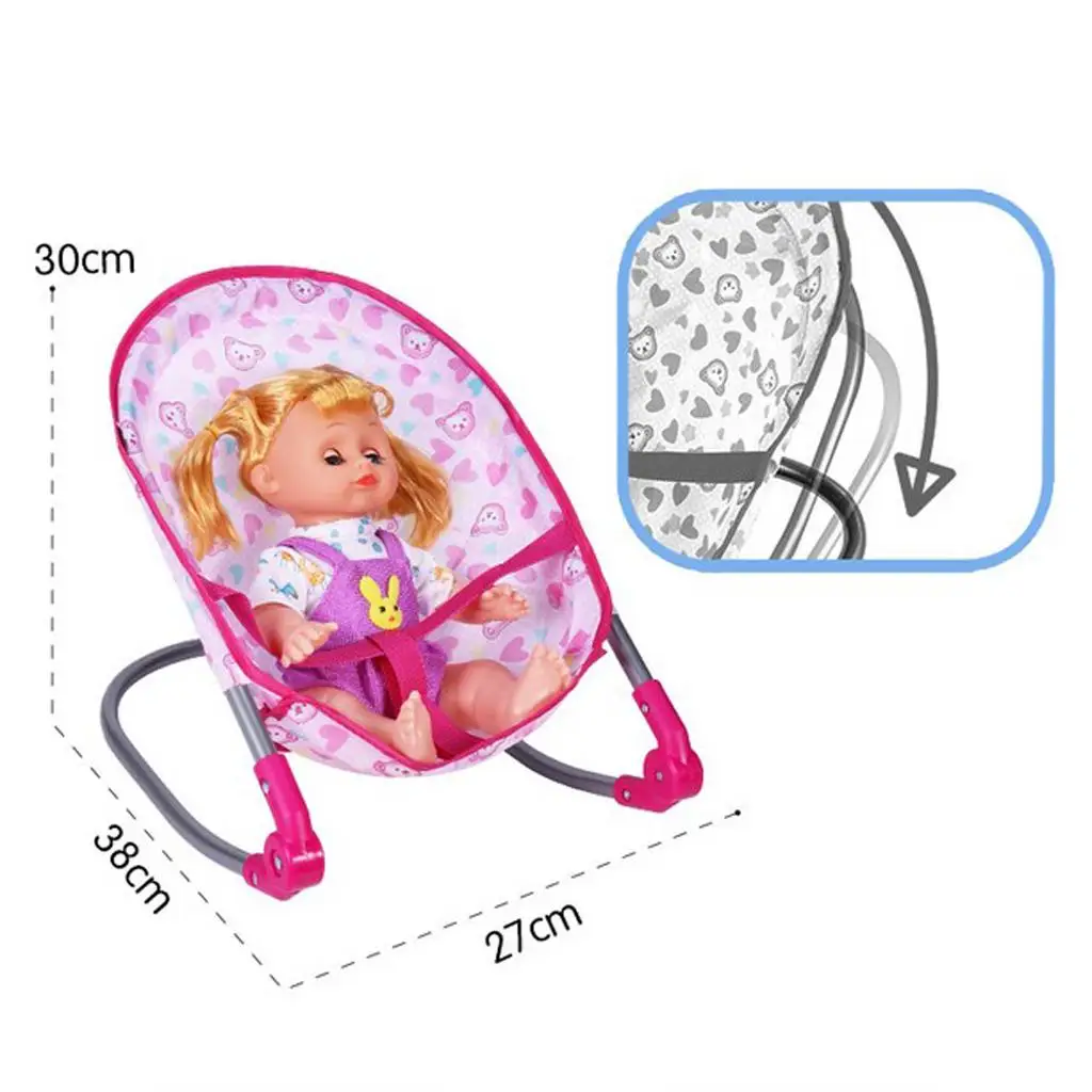 Silla Mecedora Plegable para Muñecas Reborn, Mini Muebles para Niños, Juego de Imitación para Casa de Muñecas