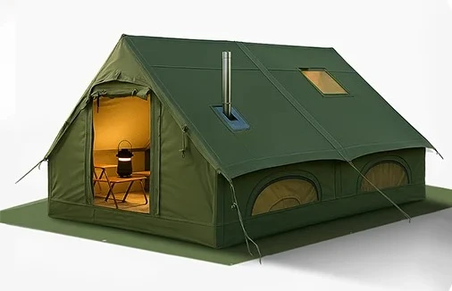 Camping Tent with Tarp, Air Tent Waterproof Blow Up Tent with Picnic Mat