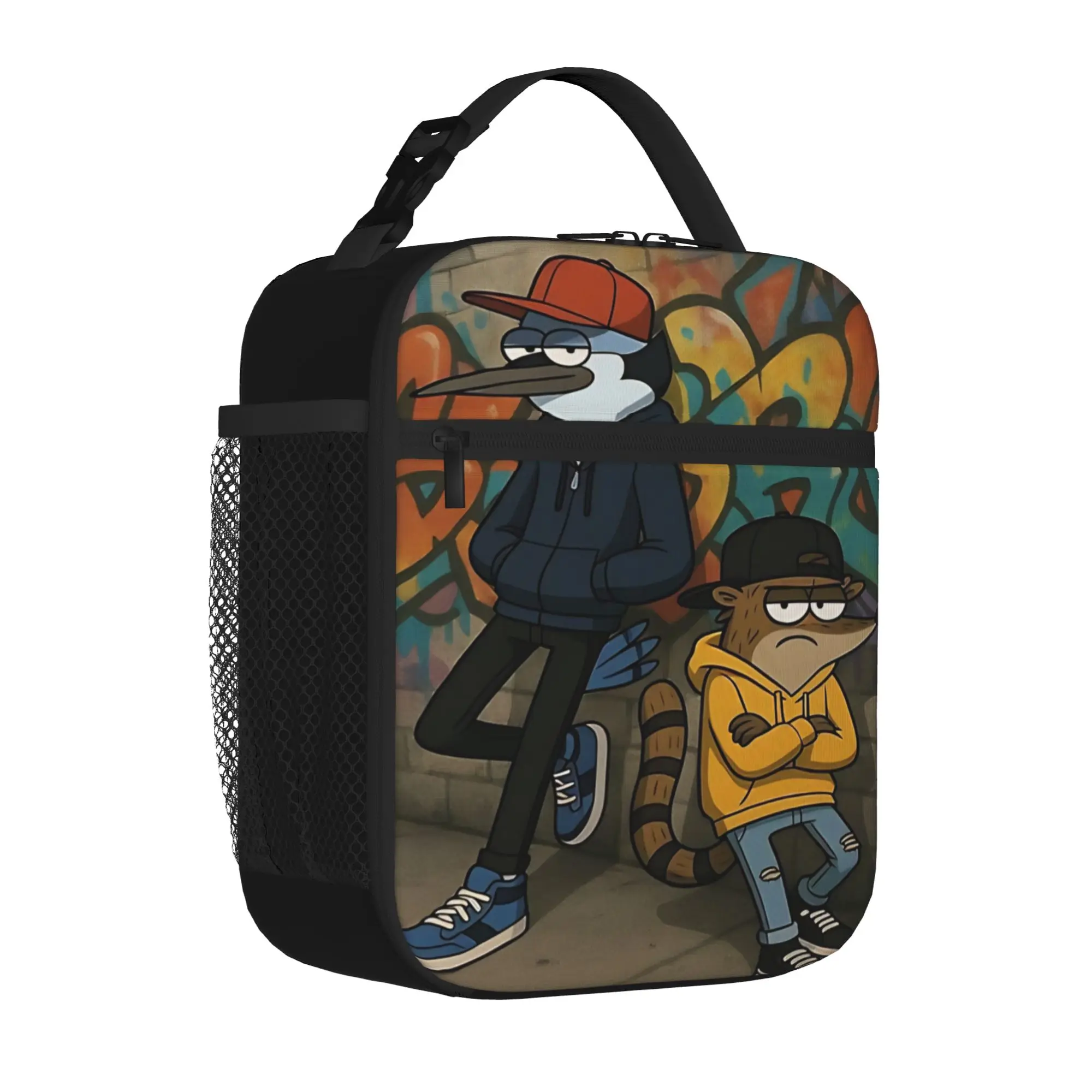 1 Piece Portable Lunch Container vibrant retro Zipper Closure Durable Pocket R-Regular show For Lunch Box Bag