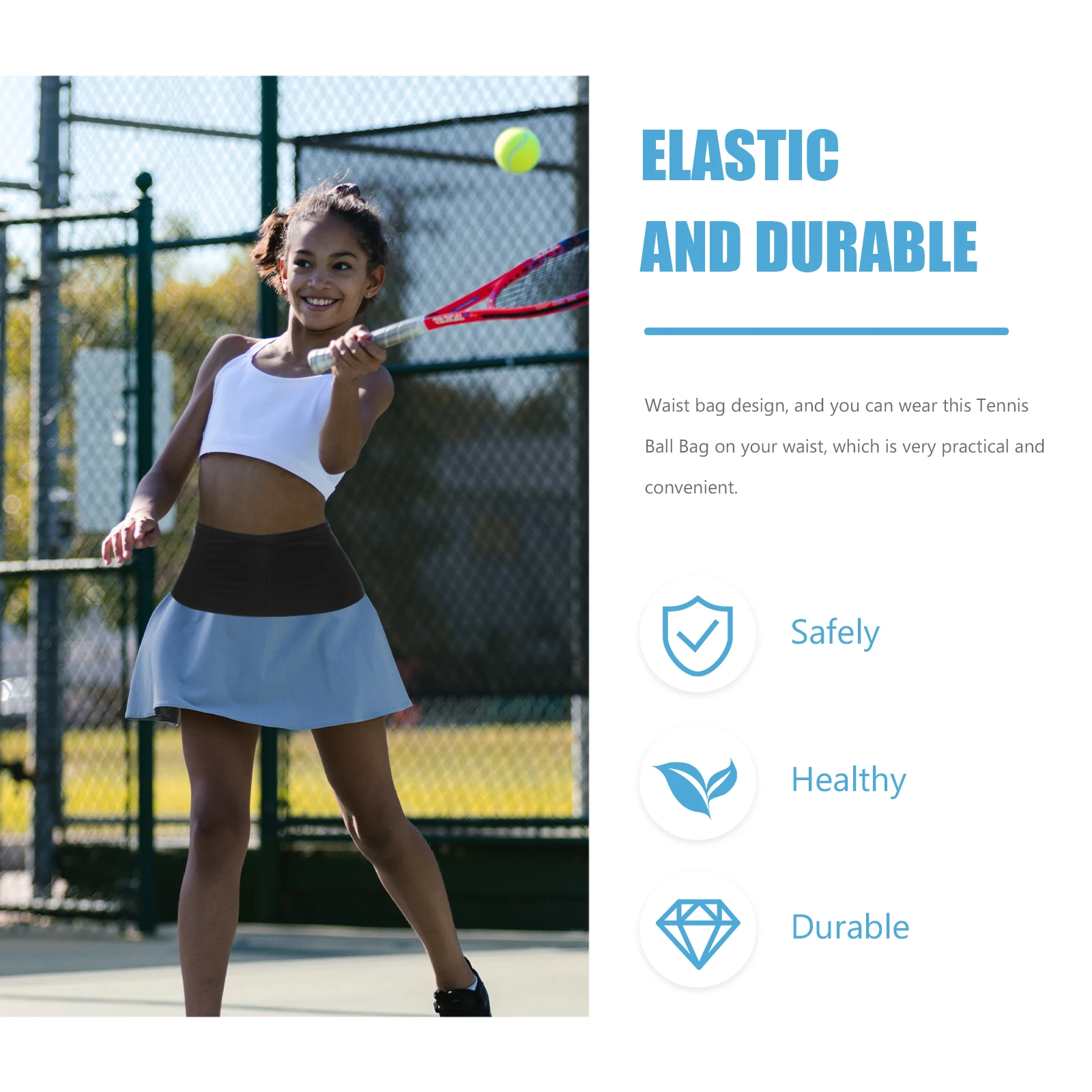 

Tennis Ball Bags Black L Size Elastic Fiber Unisex Sports Wrist Strap Ball Holders Equipment Pouch Portable Golf Yoga