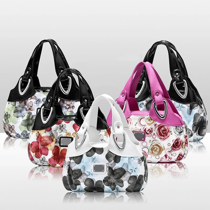 2022 Fashion Women Shoulder Bags Printed Flowers Ladies Messenger Bag Designer Luxury Brand High Quality Leather Ladies Handbag