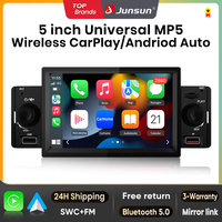 Junsun 5 inch 1 Din Car Radio MP5 Player Wireless Carplay Android Auto MirrorLink Stereo Autoradio Bluetooth Touch Screen FM USB