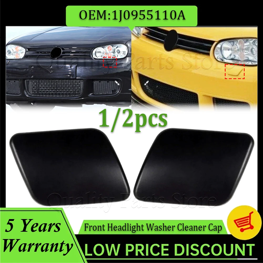 Left / Right 1/2PCS Car Front Bumper Headlight Washer Nozzle Jet Cover Cap For VW Golf 4 IV Mk4 1997-2006 1J0955110A 1J0955109A
