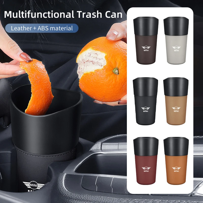 Car Trash Can Center Console Waterproof Garbage Storage Bucket For MINI Cooper JCW WORKS R55 R56 F55 F56 R57 R58 R59 R60 R50 R53