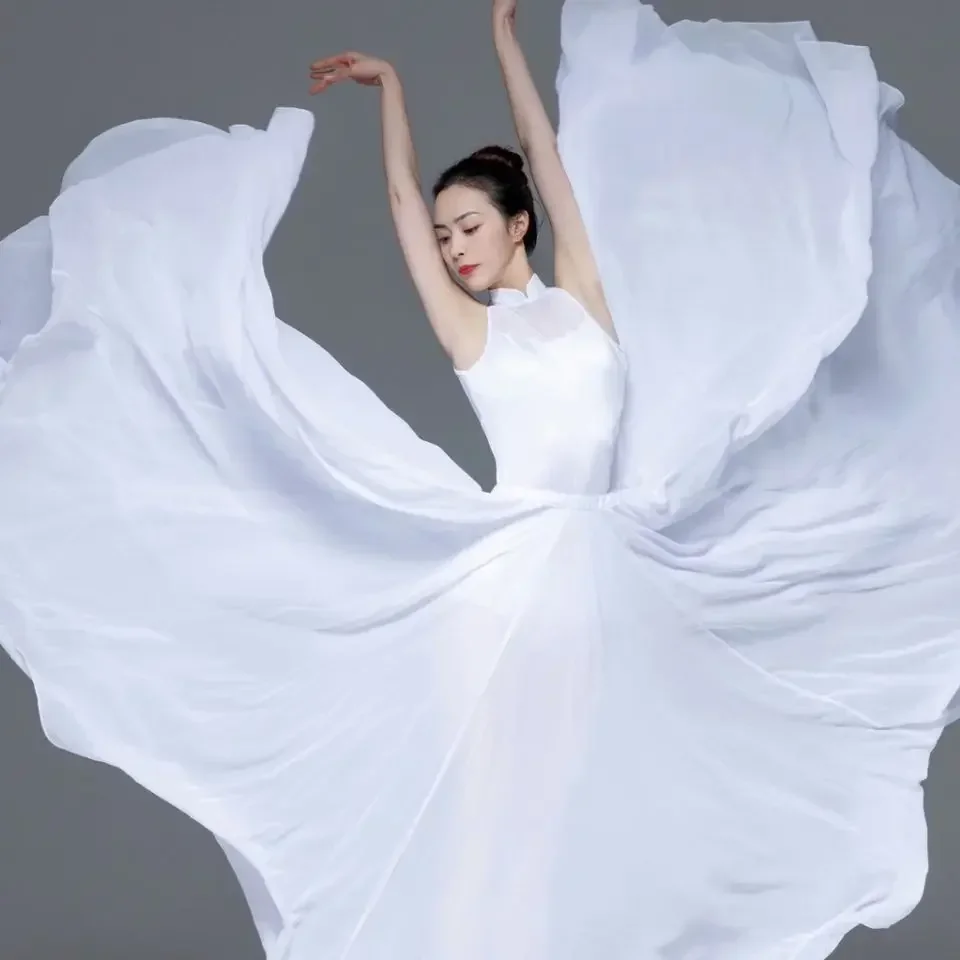2023 Autumn and Winter New Women Flamenco Belly Dance Gypsy Solid Color Ballet Classical Dance Performance Elegant Long Skirt