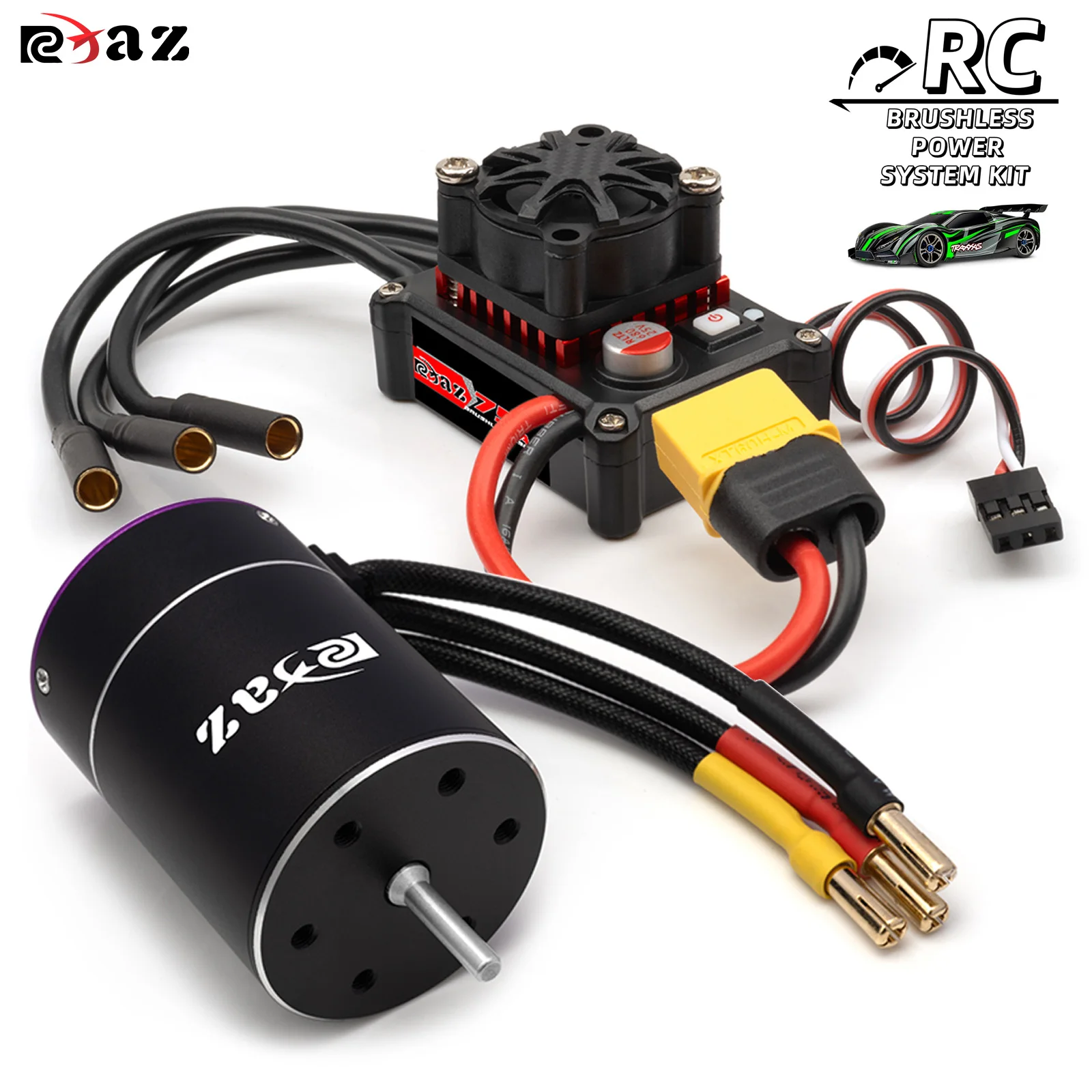 RCXAZ RC 3650 Bürstenloser Motor 75A Bürstenloser Kit für Axial Traxxas Tamiya RC Offroad-Autos 1/10 Auto-Zubehör Truck Tank 3650