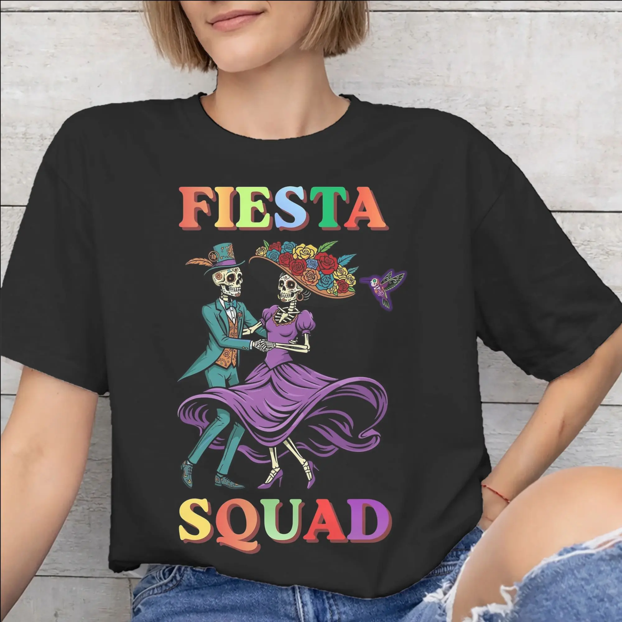 Fiesta Squad Cinco De Mayo Printed T Shirt Men Women  Pure Cotton  Tee Shirt Clothes