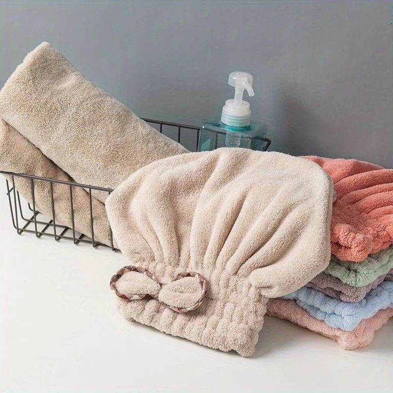 Strongly absorbent dry hair cap, lady's quick drying bag, headscarf, shower cap, super soft and thick, no need for hair dryer,