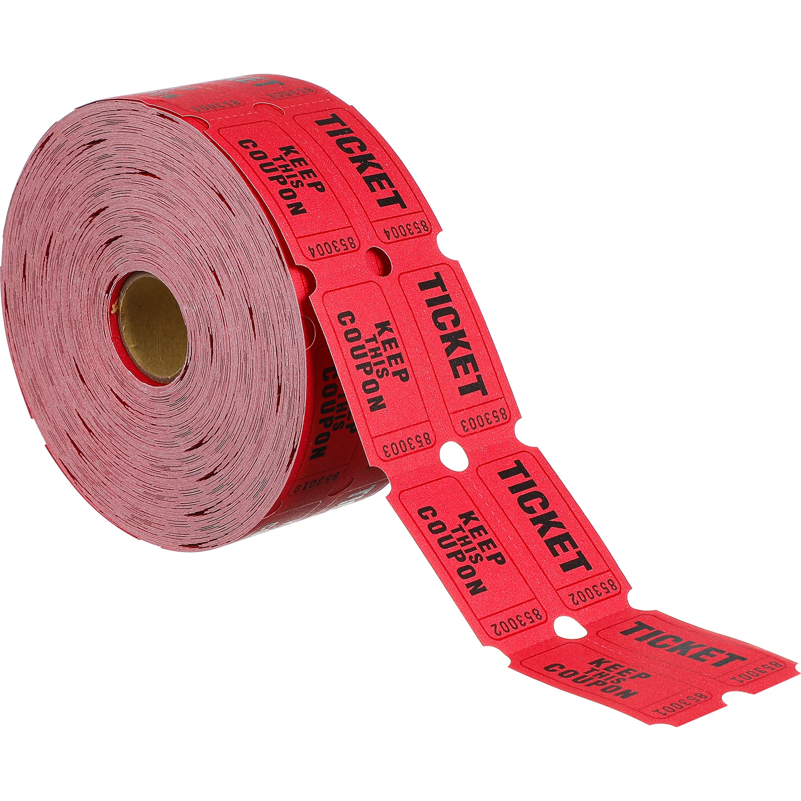 Lottery Ticket Red Tickets Label Auctions Raffle Coated Paper Event Labels for Concert