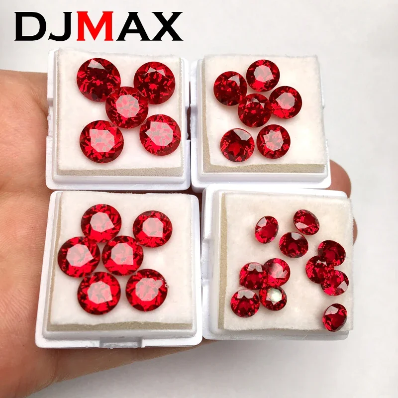 DJMAX, piedras preciosas sueltas de rubí cultivadas en laboratorio, color rojo sangre de Paloma, 1-12mm, con certificado AGL, piedras de alta calidad para fabricación de joyas DIY