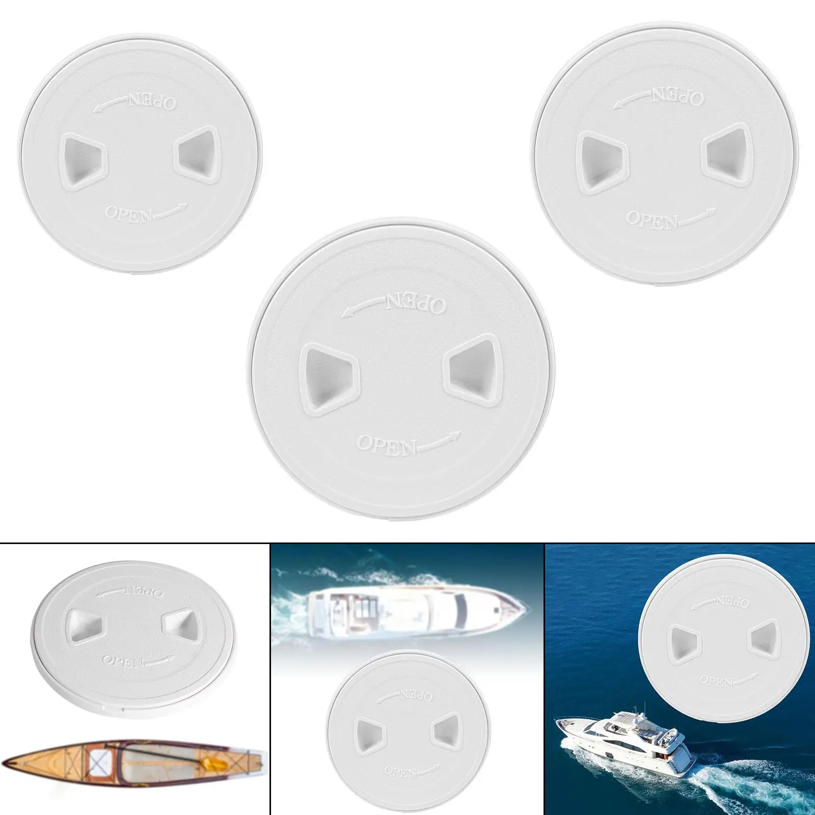 Boat Deck Cover,Deck Plate Access Lid,Premium,Durable Plate Waterproof Round Access Hatch Deck Cover Lid for Yacht White