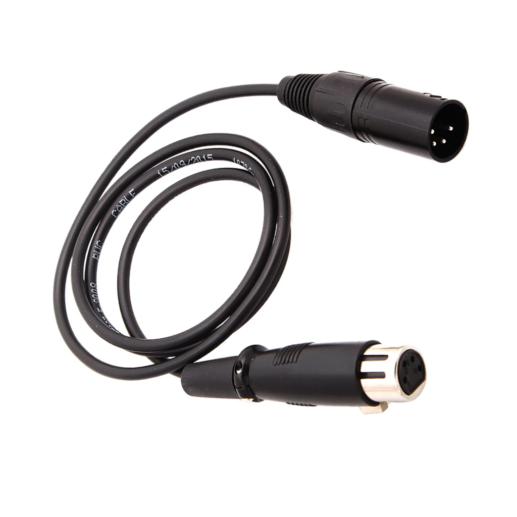 3ft four pin XLR Male to XLR Female Extension Adapter Power Cable for Photography Pro Vedio Camera