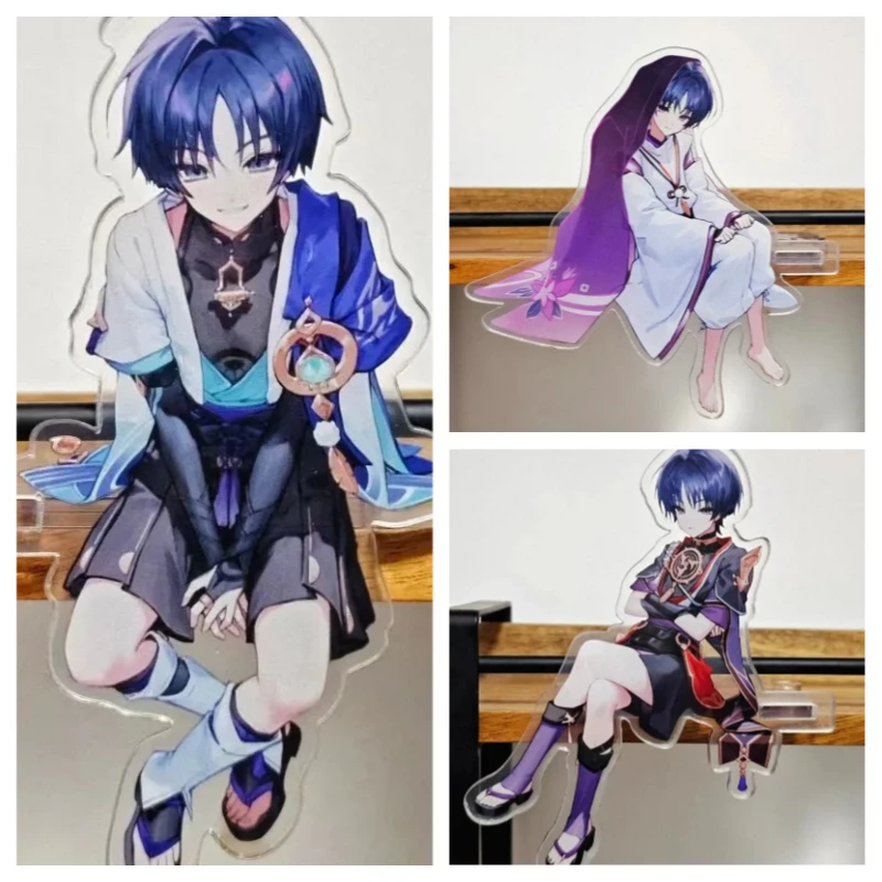 Anime Gen Impacting Kunikuzushi Wanderer Scaramouche Sitting Posture Acrylic Stand Model Desk Display Statue Standing Exhibits