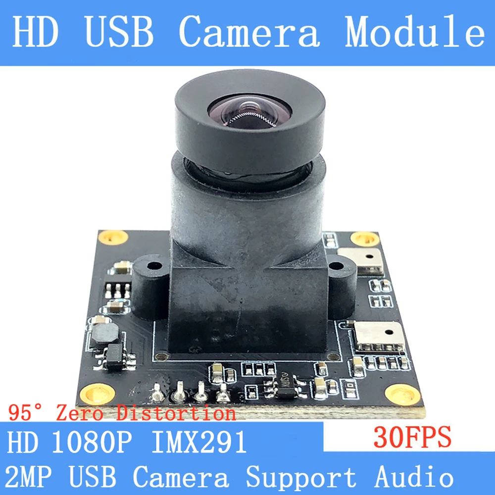 

2MP Wide-angle Non Distortion Star Light Low illumination 1080P IMX291 Webcam UVC 30FPS USB Camera Module With Microphone