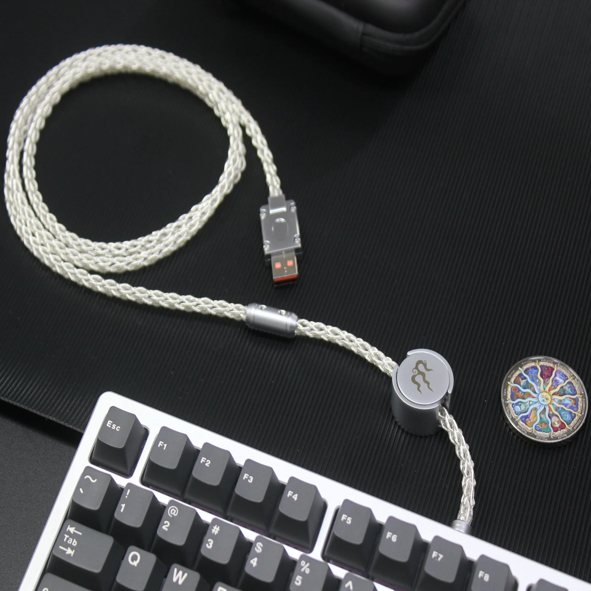Single Crystal Copper 8-strand Braid Mechanical Keyboard Cable Magnetic Axis Mechanical Keyboard Cable Support 8kReturn Keyboard
