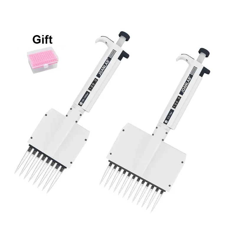 JOANLAB 8 Channels Pipette 12 Channels Multichannel Pipette Lab Manual Digital Adjustable Micropipette