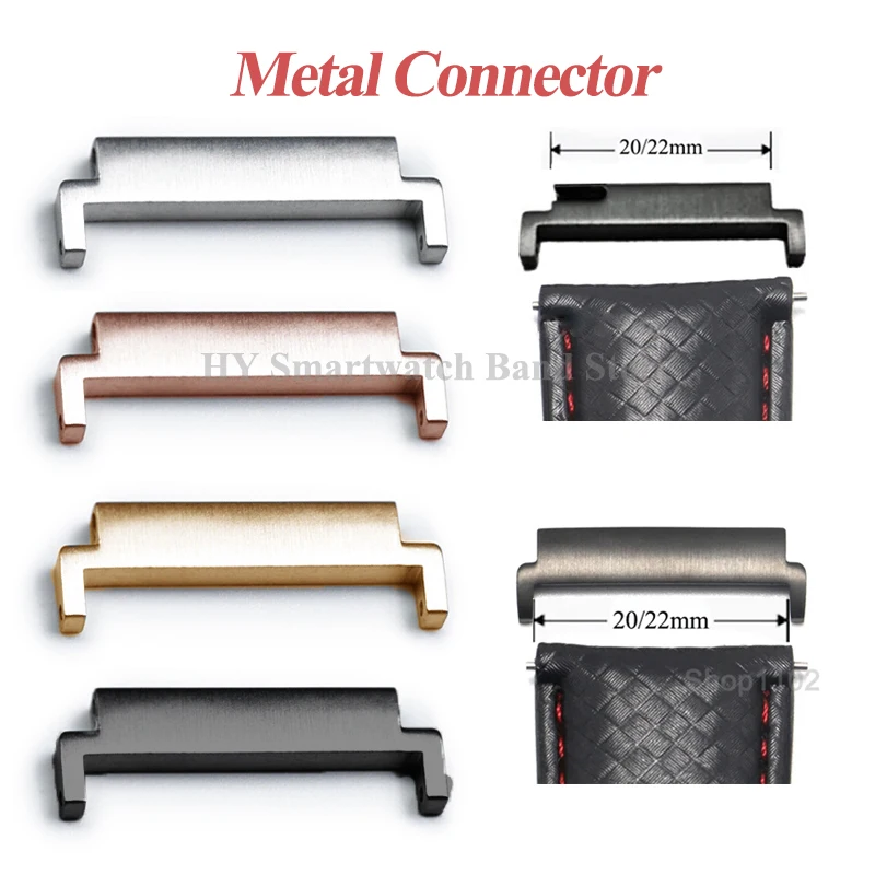 2pcs Stainless Steel Watch Band Connector for Samsung Watch 3/4/5/6 Metal Quick Release Pins Adapter for Huawei GT3/4