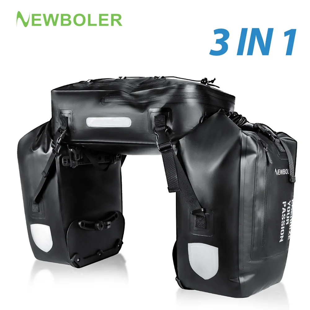 

NEWBOLER 3in1 Mutifunctional Bike Rear Bag Waterproof Bicycle Shoulder Bag Bike Saddlebag Cargo Rack Pannier Bicycle Accessories