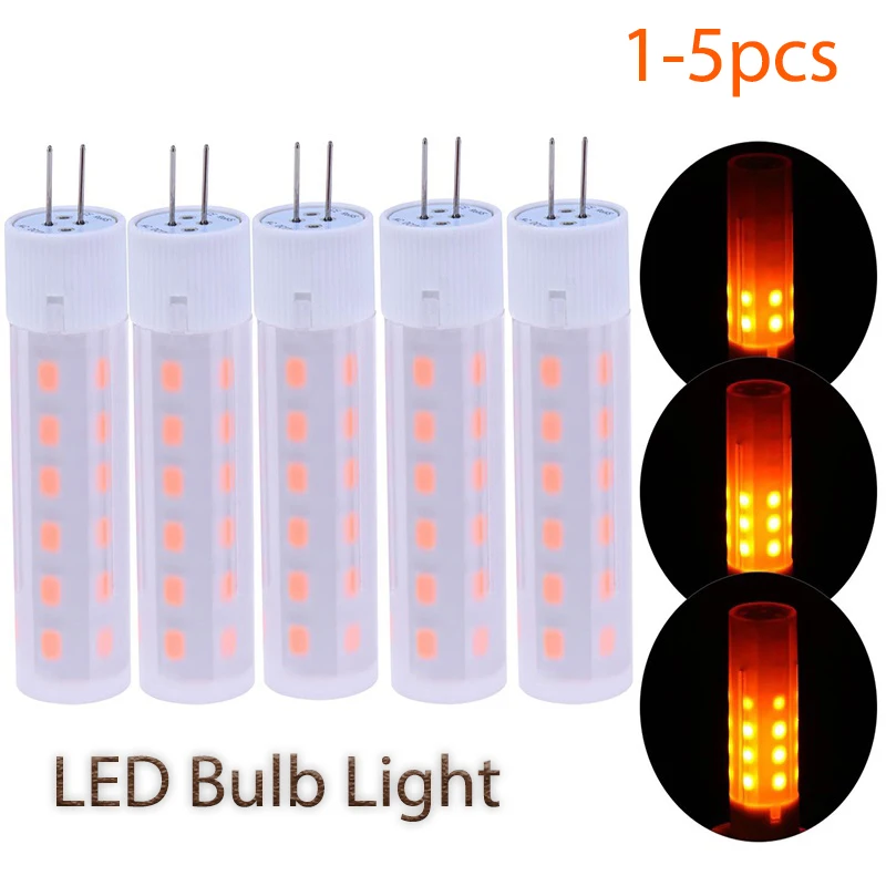 G4 Flickering Flame Fire Effect LED Bulb Corn Light Retro Decoration Lamp Fire Flicker Burning LED Bulb DC 12V 1-5Pcs