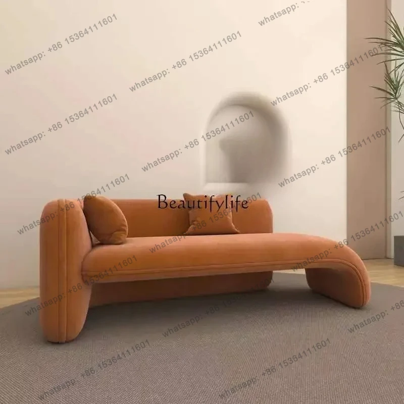 X4  Modern minimalist princess bedroom leisure sofa flannel small apartment living room lazy lounge chair hotel leisure couch