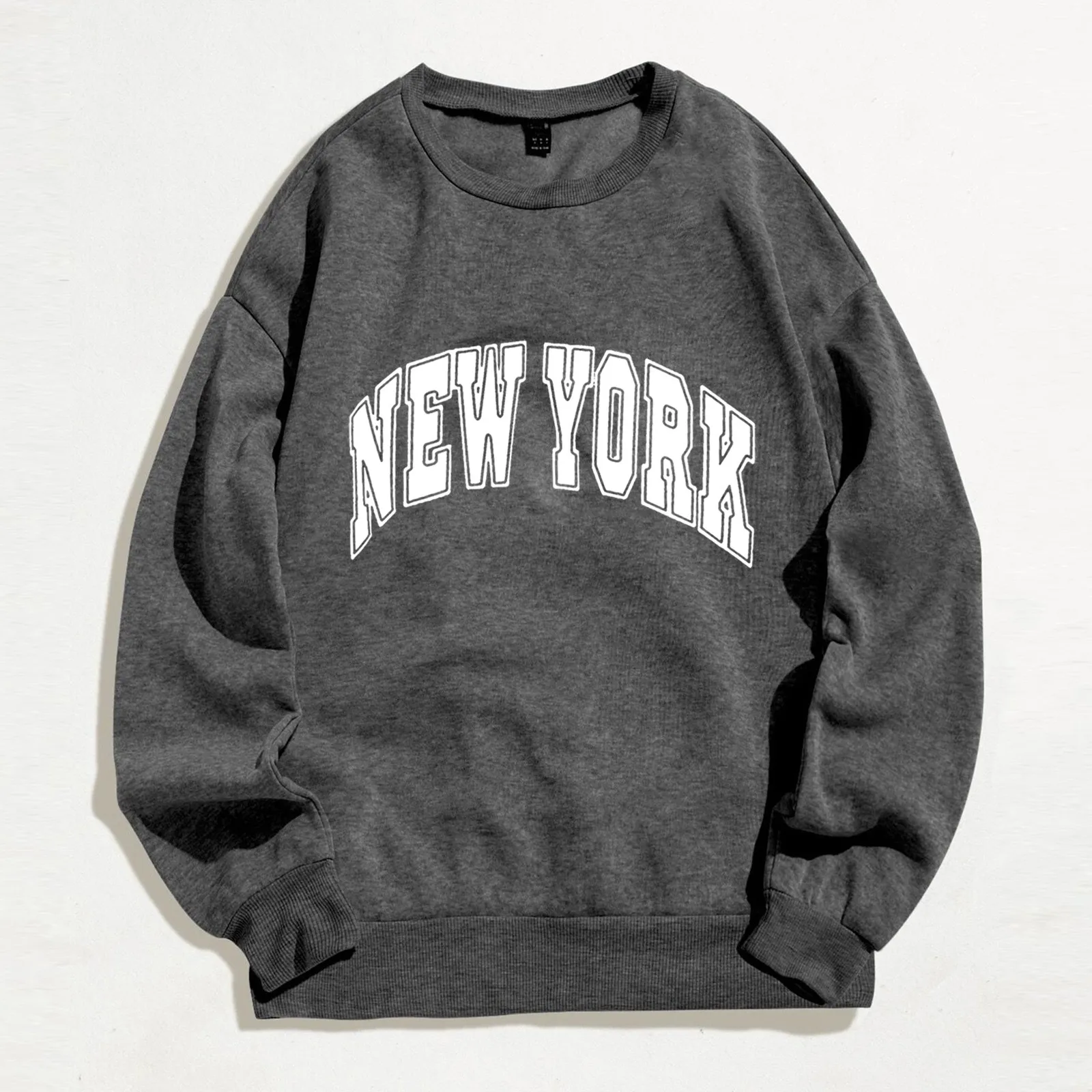 

Womens Casual Long Sleeve Crew Neck Letter Printed Pullover Hoodless Sweatshirts Fit preppy style streetwear Punk