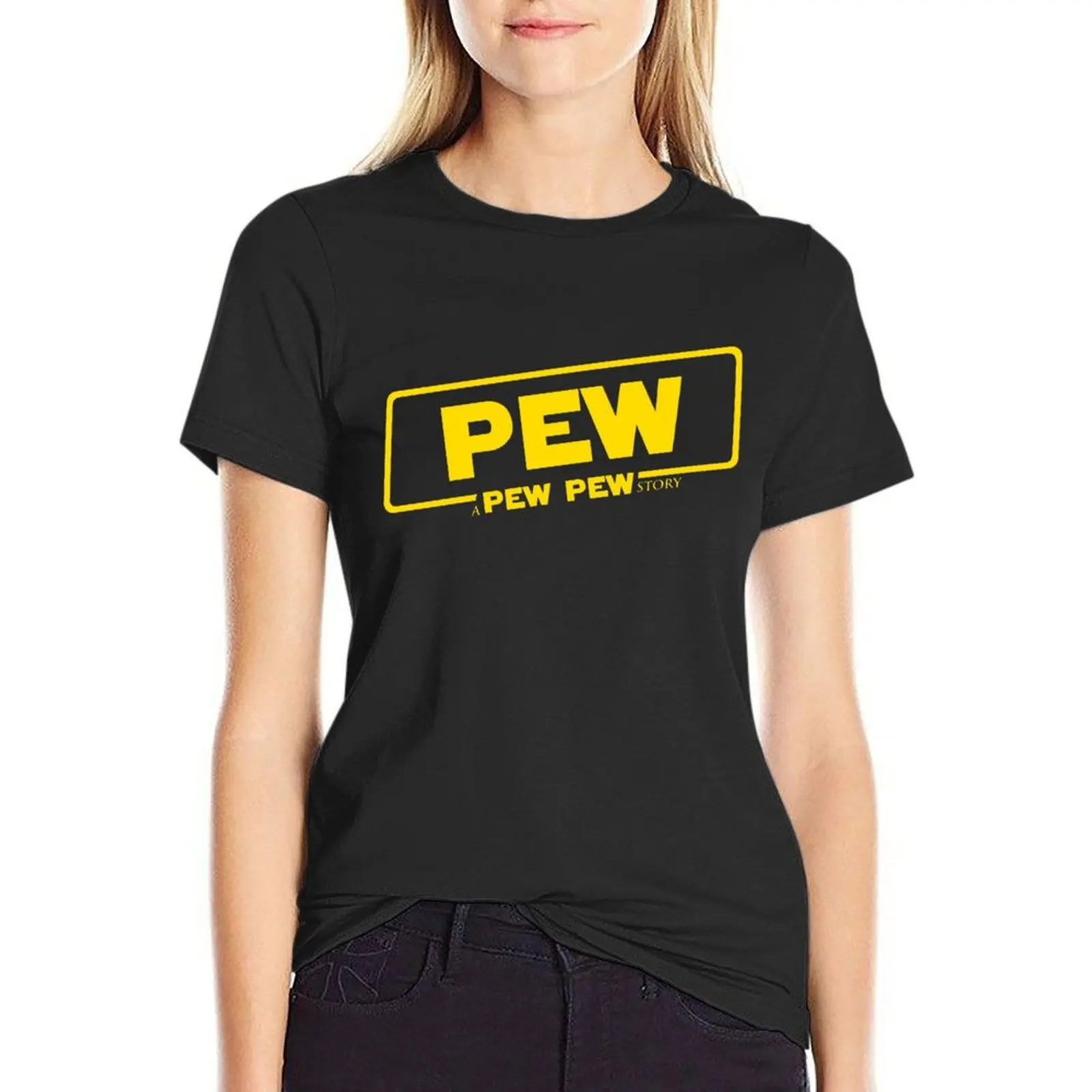 A Pew Pew Story T-Shirt summer top Female clothing shirts graphic tees Blouse t-shirt dress for Women plus size sexy