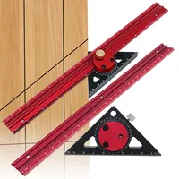 T-Type Woodworking Line Ruler 360 Degree Combination of Triangle Ruler and Straightedge Carpenty Marking Gauge Layout DIY