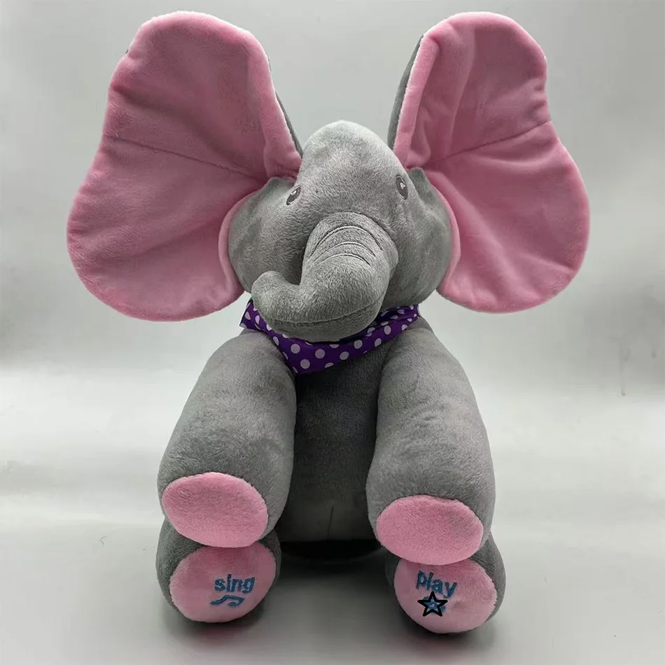 Giocattoli di elefante animati Peluche Elefante che canta con orecchie Giocattolo di peluche elettrico in movimento Simpatico elefante di peluche per regalo per bambini