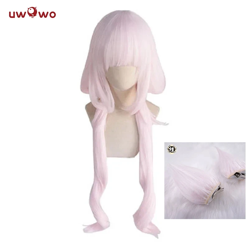 UWOWO Vanilla Cosplay Wig 80cm Long Twin-tail Light Pink Chocolaa/Vanillaa Long Wig Heat Resistant Halloween