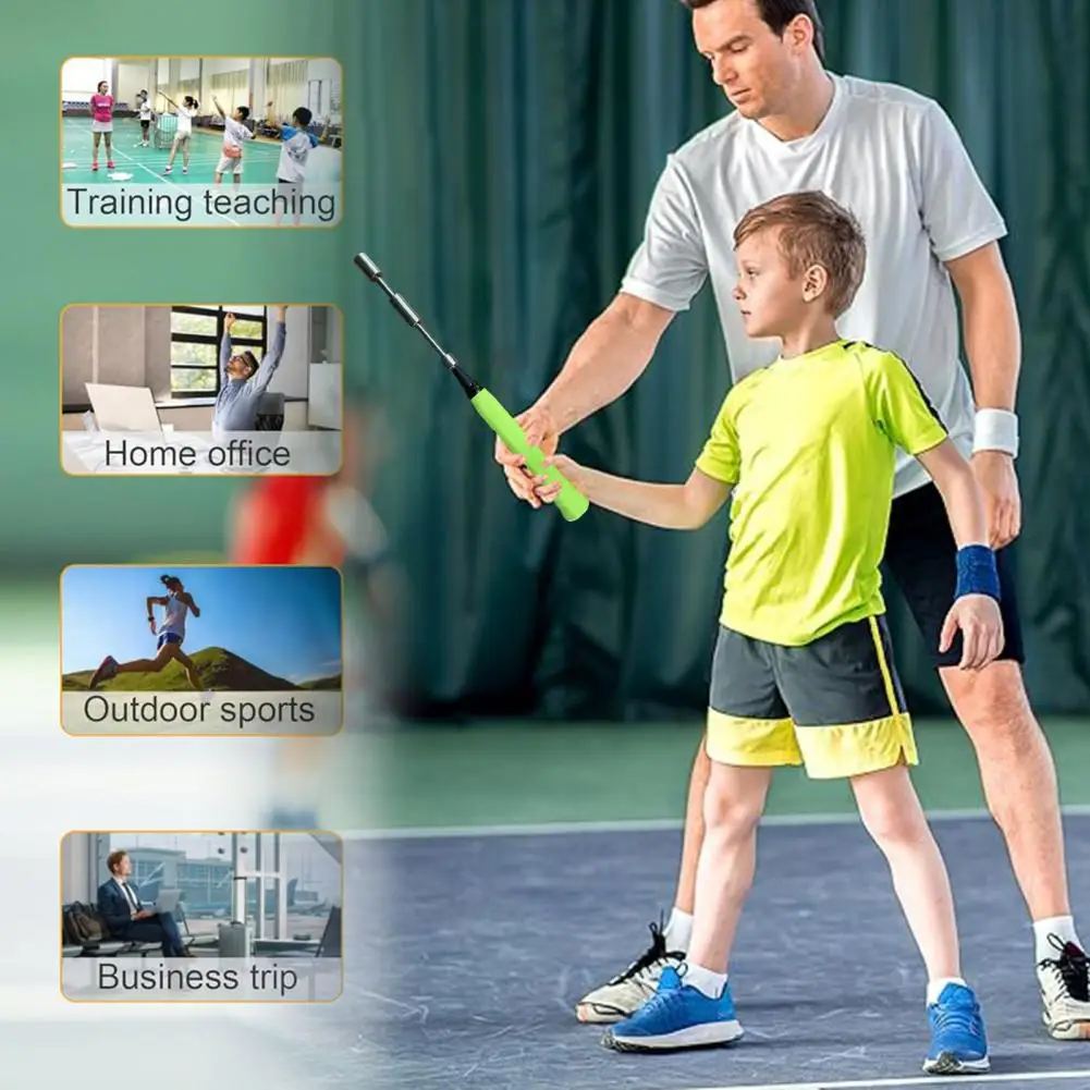 Dispositivo per l'allenamento della racchetta da badminton Attrezzatura efficiente per l'allenamento del badminton Costruzione in metallo Allenatore per swing da badminton