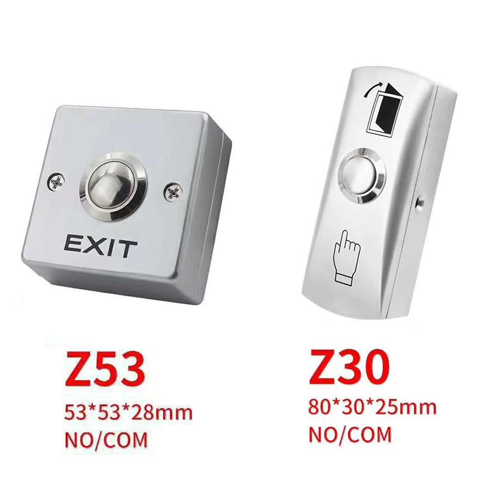 Zinc Alloy  Exit Button Switch NO/COM Door System Push Exit Release Button Switch For Access Control Backlight(optional)Button