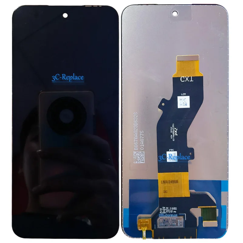 شاشة LCD شاشة تعمل باللمس لوحة رقمية بديلة مع إطار ، أسود بوصة ل Tecno Spark Go 1 KL4 Tecno po 9 4G