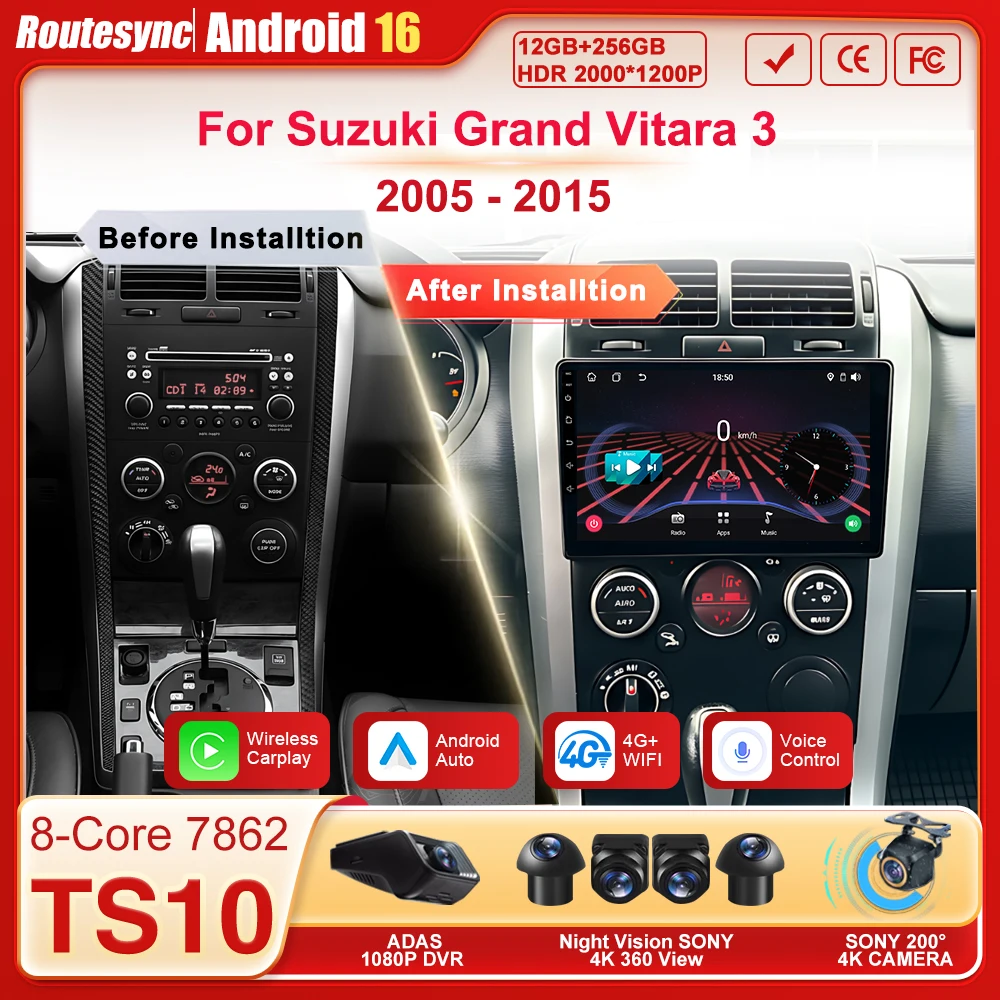

For Suzuki Grand Vitara 3 2005 - 2015 Android Auto Car Radio 8 Core Touch Screen Intelligent Car Systems Automotive Multimedia