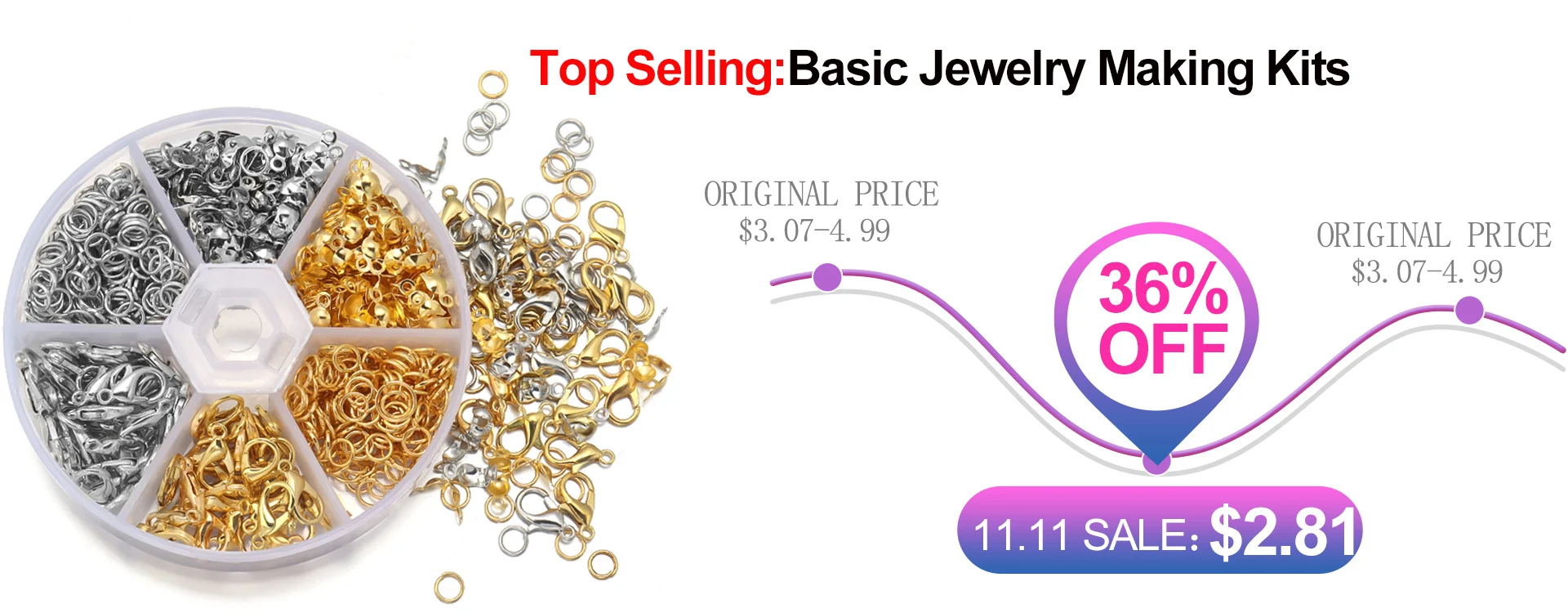 450-1450 teile/schachtel Schmuck Machen Kits Karabinerverschluss Open Jump Ringe End Crimps Perlen Box Sets Handarbeit Armband Halskette erkenntnisse – Detail 2