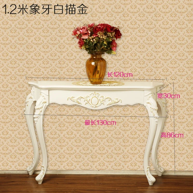 European Style Hallway Console Table, Retro Vintage, Entrance Furniture, Living Room, Home Decoration, Trim Gold, Entry Table