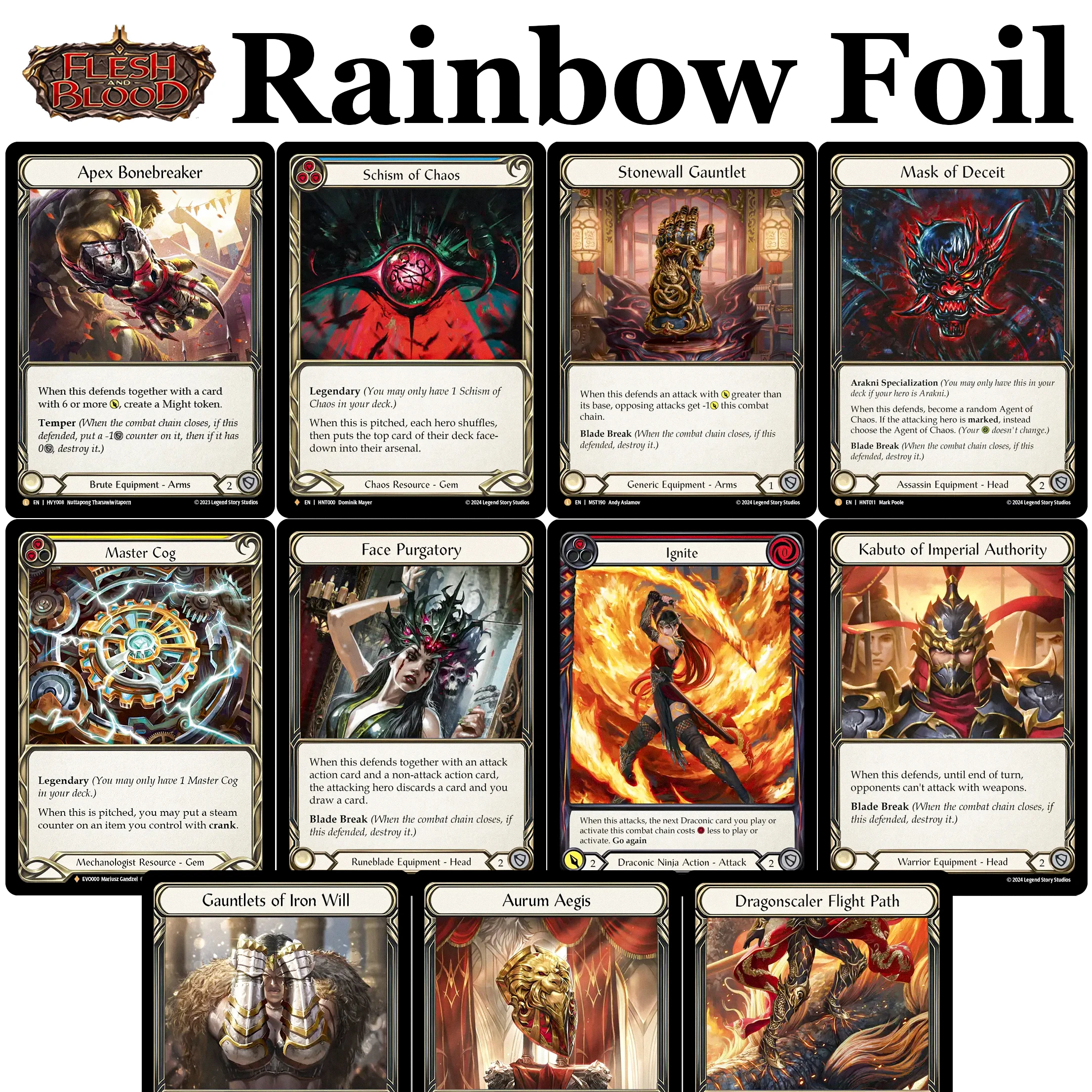 

PROXY FAB Card Rainbow Foil Card Apex Bonebreaker Blood Splattered Vest Schism of Chaos Flesh and Blood TCG Game Collection Card
